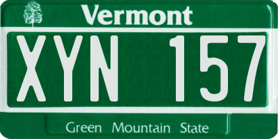 VT license plate XYN157