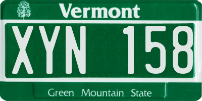 VT license plate XYN158