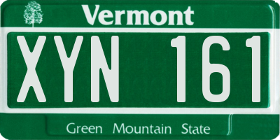 VT license plate XYN161