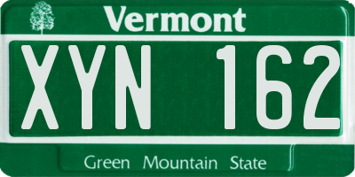 VT license plate XYN162