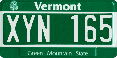 VT license plate XYN165