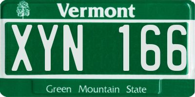VT license plate XYN166