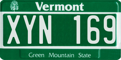 VT license plate XYN169