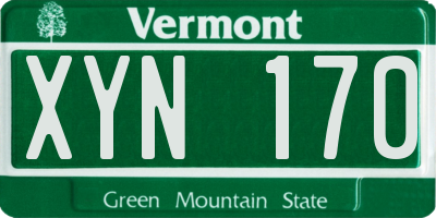 VT license plate XYN170