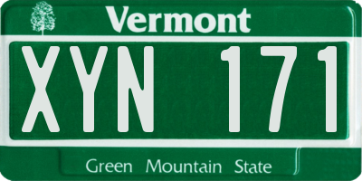 VT license plate XYN171