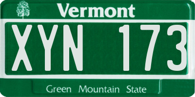 VT license plate XYN173