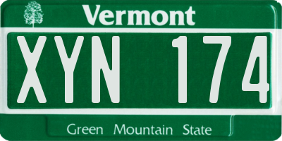 VT license plate XYN174