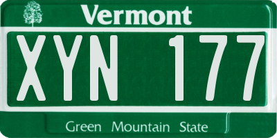 VT license plate XYN177