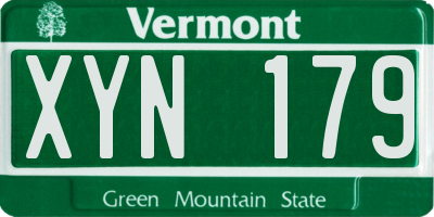 VT license plate XYN179