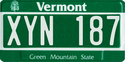 VT license plate XYN187