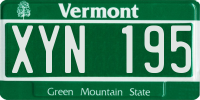 VT license plate XYN195