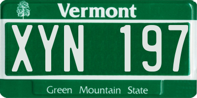 VT license plate XYN197