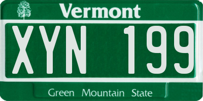 VT license plate XYN199