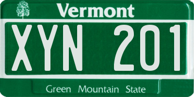 VT license plate XYN201