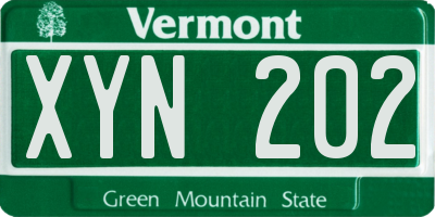 VT license plate XYN202