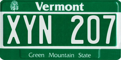 VT license plate XYN207