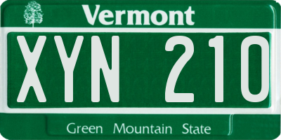 VT license plate XYN210