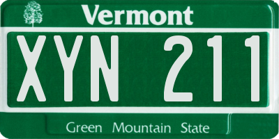 VT license plate XYN211