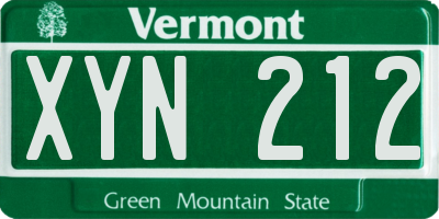 VT license plate XYN212