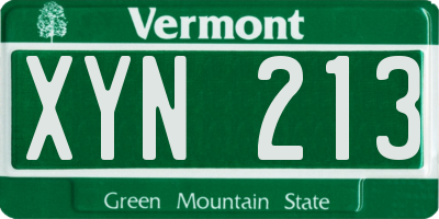 VT license plate XYN213