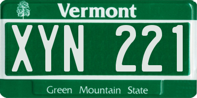 VT license plate XYN221