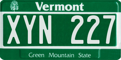 VT license plate XYN227
