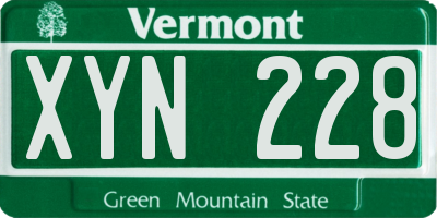 VT license plate XYN228
