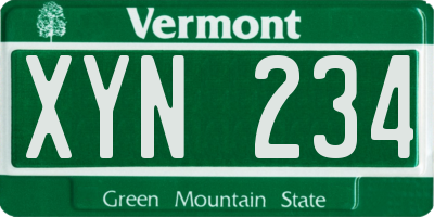 VT license plate XYN234