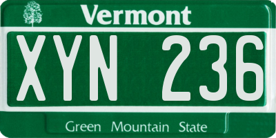 VT license plate XYN236