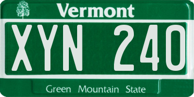 VT license plate XYN240