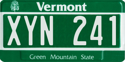 VT license plate XYN241