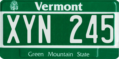 VT license plate XYN245