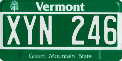 VT license plate XYN246