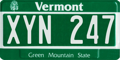 VT license plate XYN247