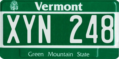 VT license plate XYN248