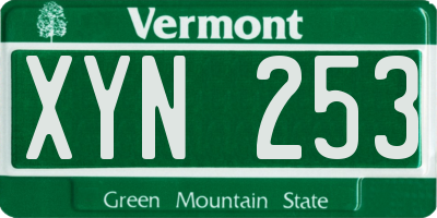 VT license plate XYN253
