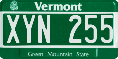 VT license plate XYN255