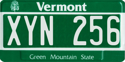 VT license plate XYN256