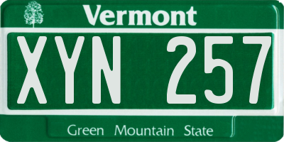 VT license plate XYN257