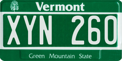 VT license plate XYN260