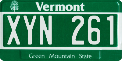 VT license plate XYN261