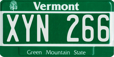 VT license plate XYN266