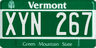 VT license plate XYN267