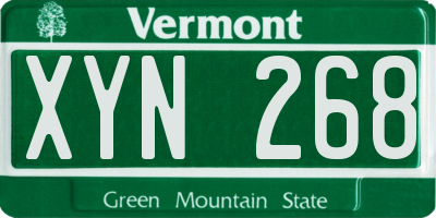 VT license plate XYN268
