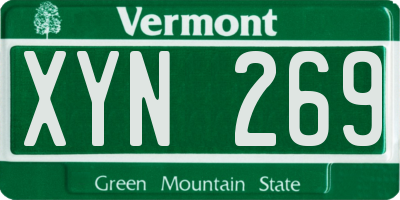 VT license plate XYN269