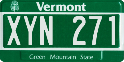 VT license plate XYN271