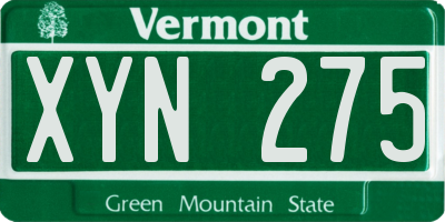 VT license plate XYN275