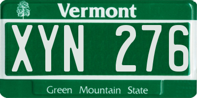 VT license plate XYN276