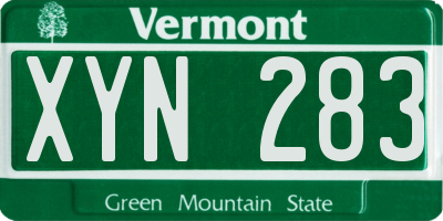 VT license plate XYN283