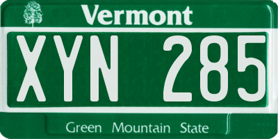 VT license plate XYN285